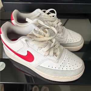 Nike Kids White and Red Sneakers